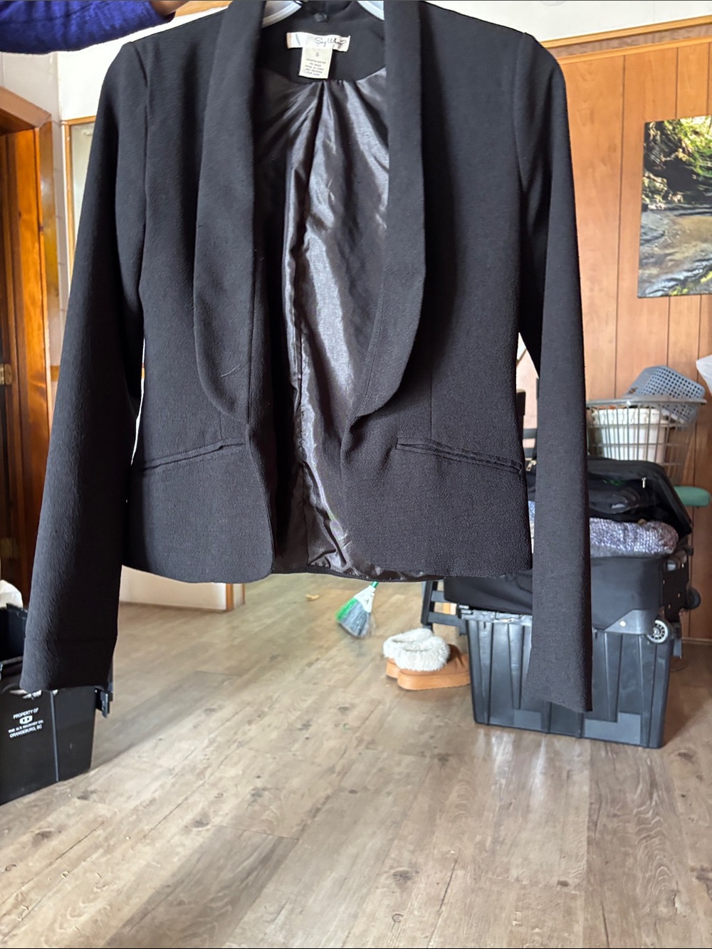 Say What? Black Open-Front Blazer